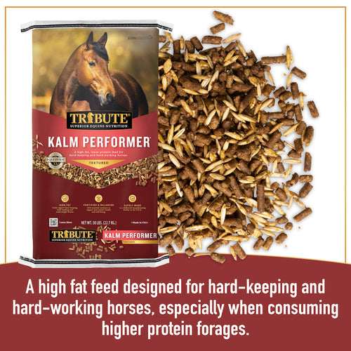 TRIBUTE Kalm Performer®, Textured, High Fat Feed - 50lb