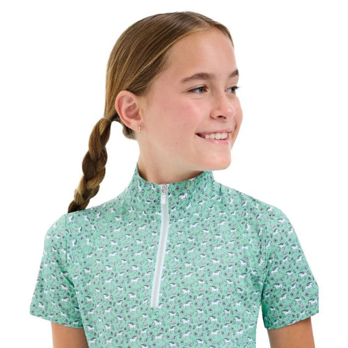 Lucy Jr. 1/4 Zip Shirt - Flower Power