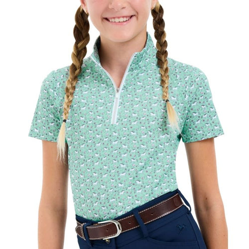Lucy Jr. 1/4 Zip Shirt - Flower Power