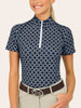 R.J. Classics Lucy 1/4 Zip Short Sleeve Shirt  - Navy Chain
