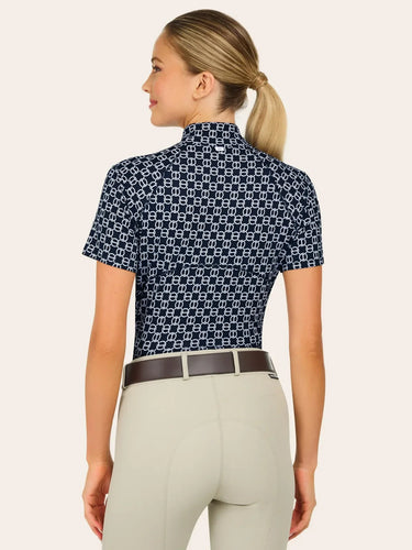 R.J. Classics Lucy 1/4 Zip Short Sleeve Shirt  - Navy Chain