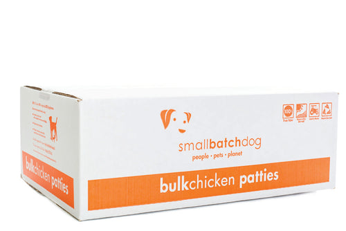 Small Batch Pet Raw Chicken Patties - 18lb Bulk Box