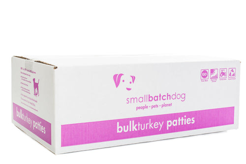 Small Batch Pet Raw Turkey Patties - 18lb Bulk Box