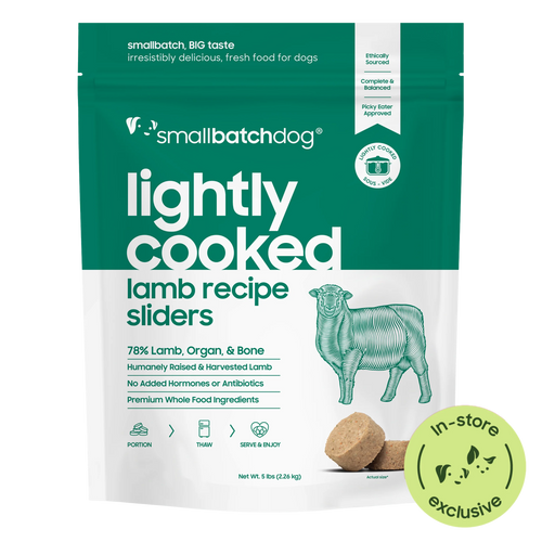 Smallbatch Pet Lamb Sliders for Dogs Lightly Cooked - 2lb