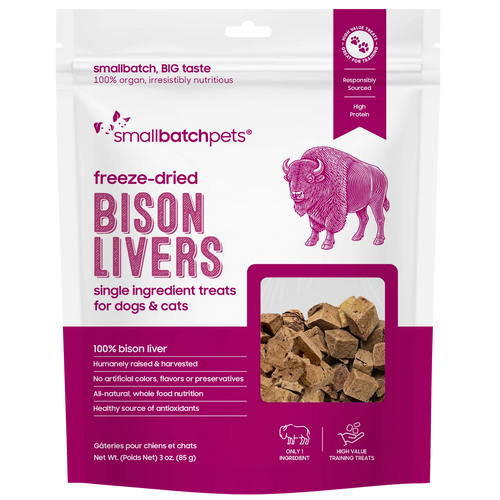 SmallBatch Pet Freeze-Dried Bison Liver Treats - 3oz