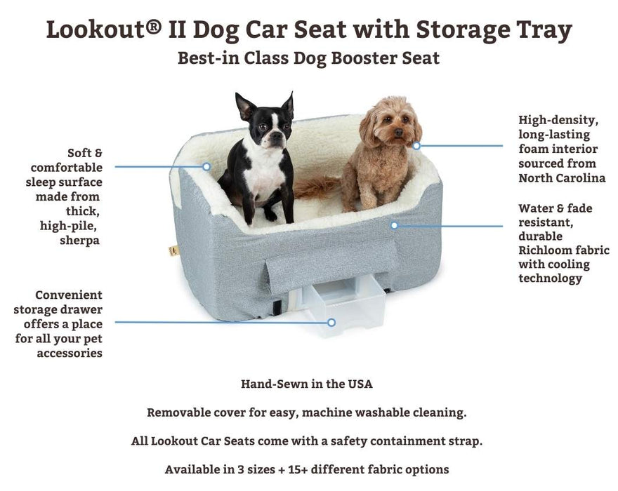 Lookout ®II Dog Car Seat with Storage Tray - Birch Diamond