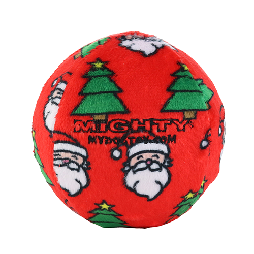 Mighty® Holiday: Med Ball Christmas Holiday Dog Toy
