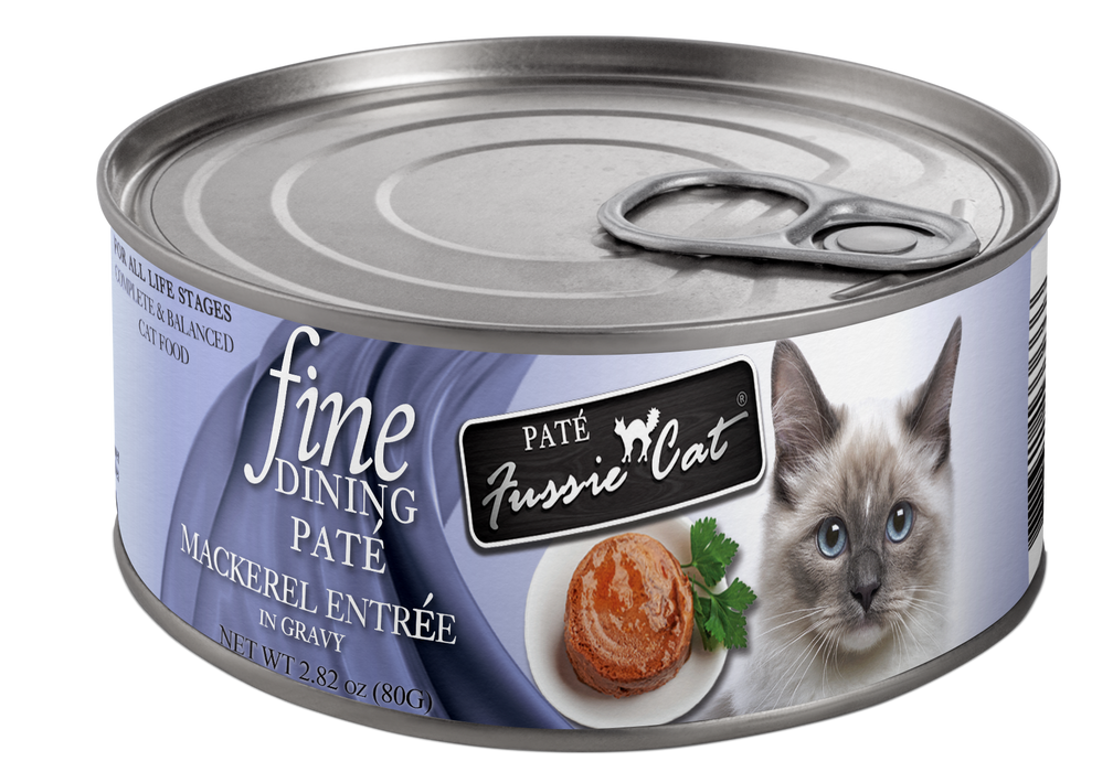 Fussie Cat Fine Dining - Pate - Mackerel Entree in gravy 2.82oz