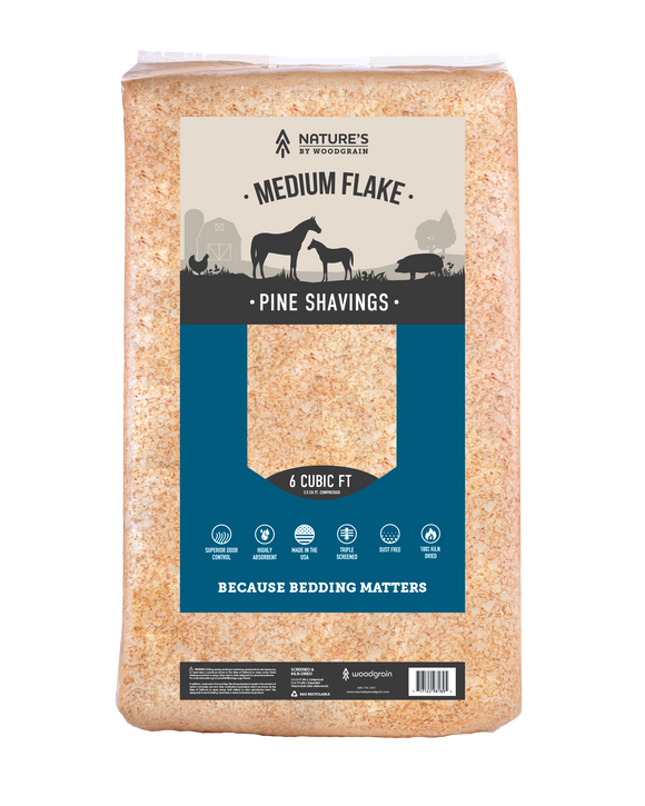 Nature’s By Woodgrain Medium Flake Pine Shavings 6cu