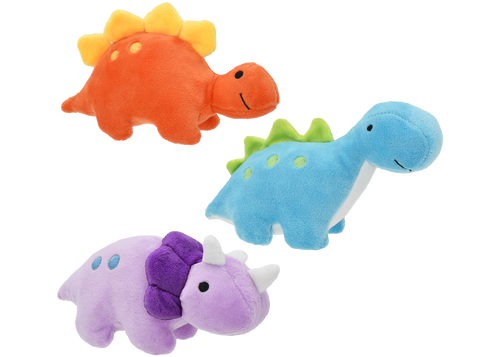 Pet Envy Mini Dinosaurs 7 Dog Toy - Assorted
