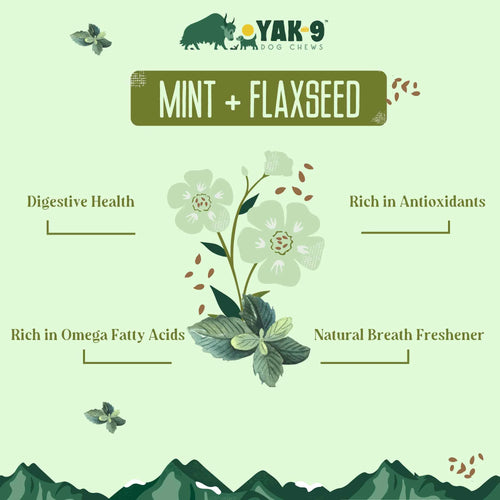 Yak-9 Flaxseed & Mint Cheese Chews for Dogs - Small 1 piece (4oz)