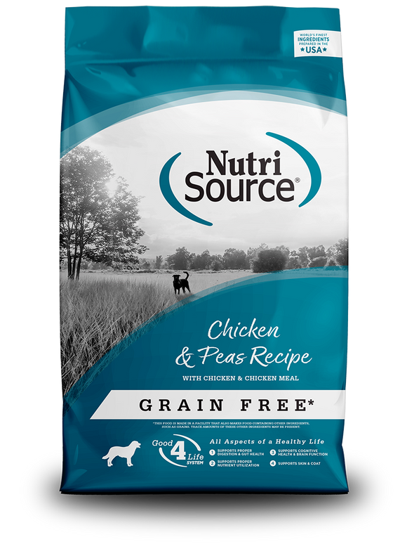 Nutri Source Chicken & Peas Recipe Healthy Grain Free Dog Food - 26lbs