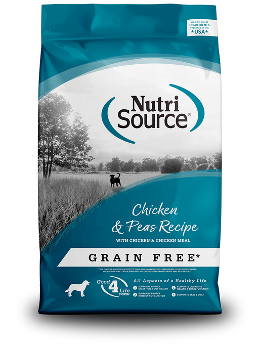 Nutri Source Chicken & Peas Recipe Healthy Grain Free Dog Food - 15lbs