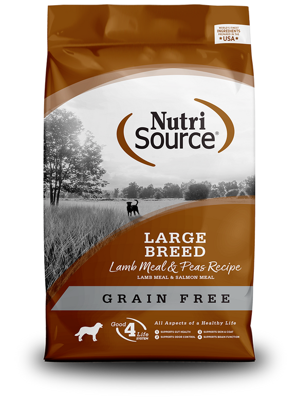 Nutrisource Grain Free Large Breed Lamb Meal & Peas Recipe - 26lb