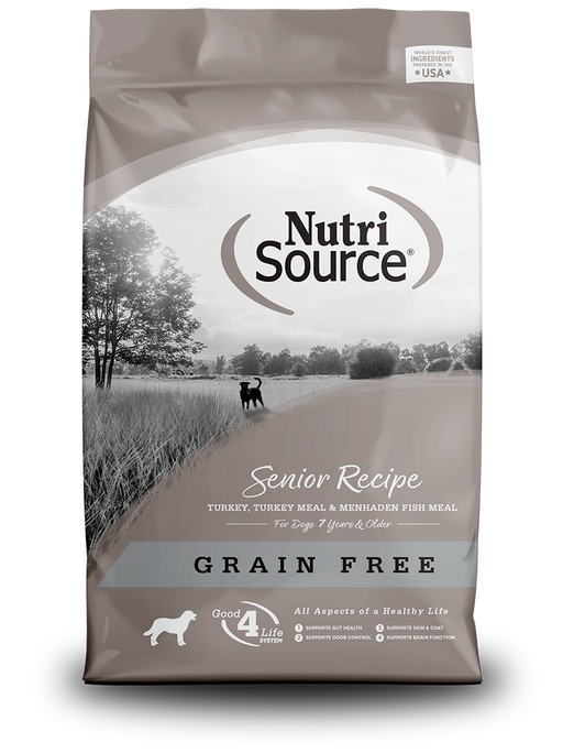 Nutri Source Grain Free Senior Recipe Dry Dog Food 15lb