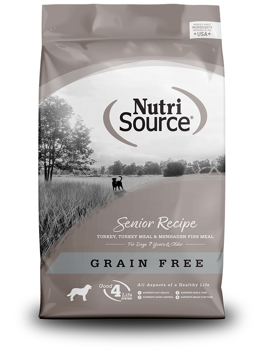Nutri Source Grain Free Senior Recipe Dry Dog Food 15lb