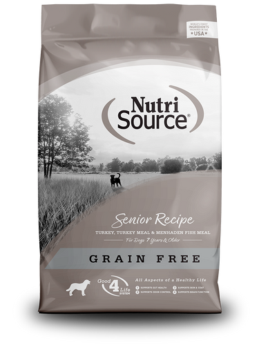 Nutrisource Senior Recipe Grain Free Dry Dog Food for Senior Dogs - 26lb