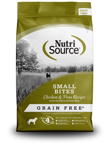 Nutri Source Small Bite Chicken & Peas Recipe Healthy Grain Free Dog Food - 12lbs