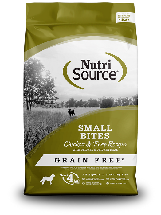 Nutri Source Small Bites Chicken & Peas Recipe Dry Food 5lb