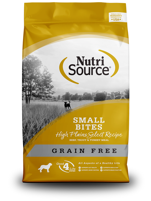 Nutri Source Small Bites High Plains Select Recipe Small Bites Grain Free Dog Food - 15lbs