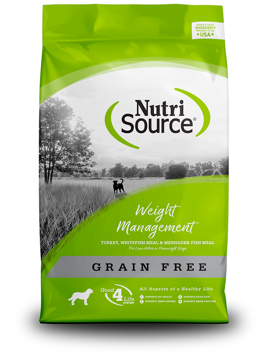NutriSource Weight Management Recipe Grain Free Healthy Weight Dog Food 26lb