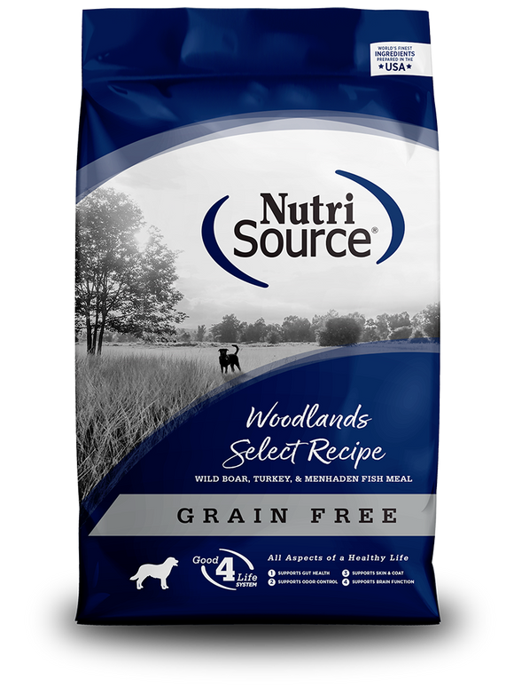 Nutri Source Woodlands Select Recipe Healthy Grain Free Dry Dog Food - 30lbs