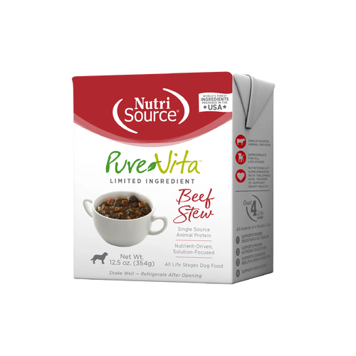 NutriSource® PureVita Beef Stew Limited Ingredient Wet Dog Food - 12.5oz TetraPaks