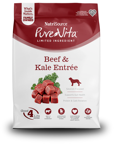 Pure Vita Beef & Kale Entrée Limited Ingredient Dog Food - 4lb