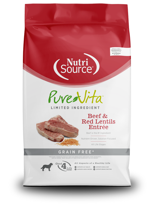 Nutri Source Beef & Red Lentils Entrée Grain Free Limited Ingredient Dog Food - 25lbs