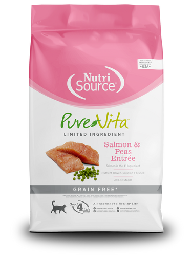 Pure Vita Grain Free Salmon & Peas Entrée Limited Ingredient Cat Food - 4lb