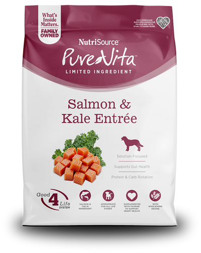 Pure Vita Salmon & Kale Entrée Limited Ingredient Dog Food - 25lb