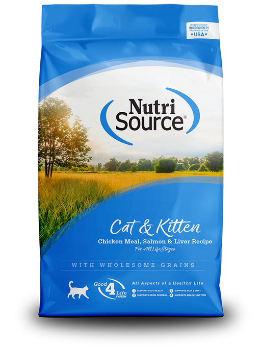 Nutri Source Cat & Kitten Chicken Meal, Salmon & Liver Recipe Healthy Cat & Kitten Food - 16lbs
