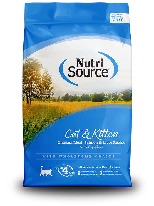 Nutri Source Cat & Kitten Chicken Meal, Salmon & Liver Recipe Healthy Cat & Kitten Food - 16lbs