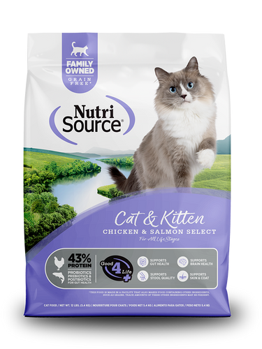 Nutrisource Chicken & Salmon Select Recipe Healthy Grain Free Cat & Kitten Food - 4lb