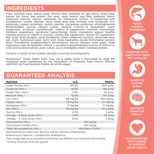 Nutrisource Grain Free Ocean Select Recipe Dry Cat Food - 4lb