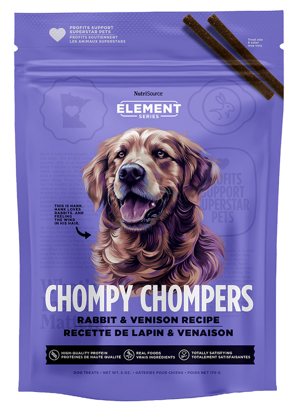 Nutrisource Element Series Rabbit & Venison Chompy Chompers High Protein Dog Treats - 6oz