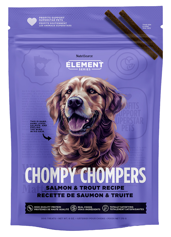 Nutrisource Element Series Salmon & Trout Chompy Chompers High Protein Dog Treats - 6oz