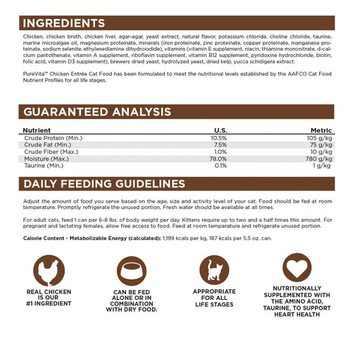 NutriSource® PureVita Chicken Entrée Limited Ingredient Wet Cat Food - 5.5oz