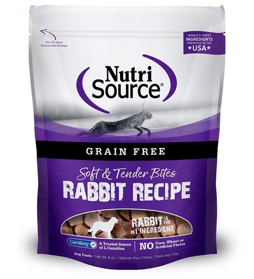 Nutri Source Grain Free Rabbit Bites Dog Treat 6oz.