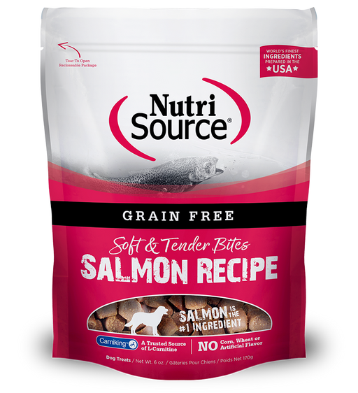 Nutri Source Grain Free Salmon Bites Dog Treats 6oz.