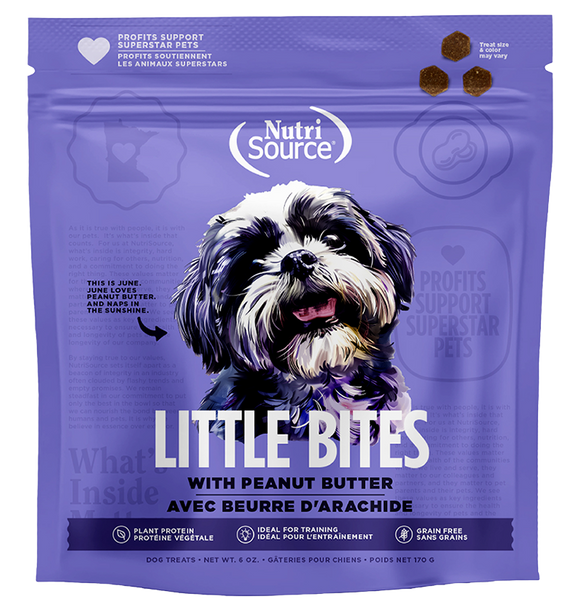 Nutrisource Grain Free Peanut Butter Little Bites High-Quality Dog Training Treats - 6oz.