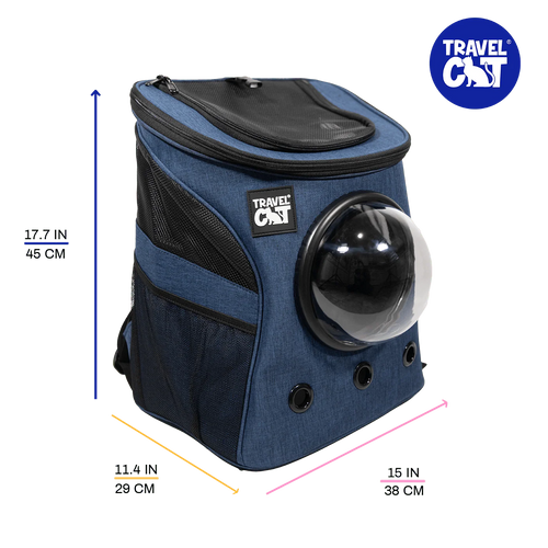The Fat Cat Navy Cat Backpack - For Larger Cats