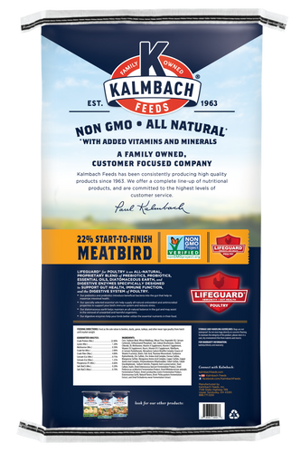 Kalmbach 22% Start-To-Finish Meatbird Feed (Non-GMO) - 50lb