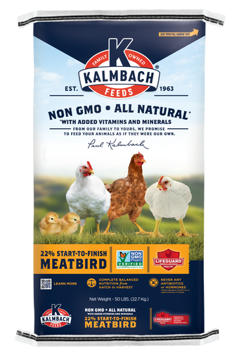 Kalmbach 22% Start-To-Finish Meatbird Feed (Non-GMO) - 50lb