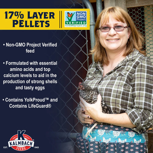 KALMBACH FEEDS 17% Non-GMO Layer Pellets for Chickens and Poultry - 50LB