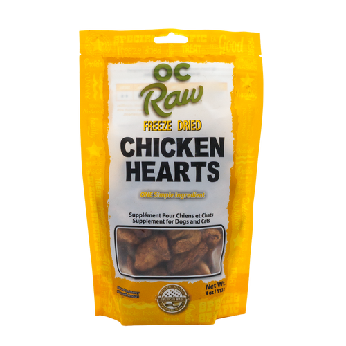 OC Raw Chicken Heart - 4 oz Freeze Dried Dog Treat