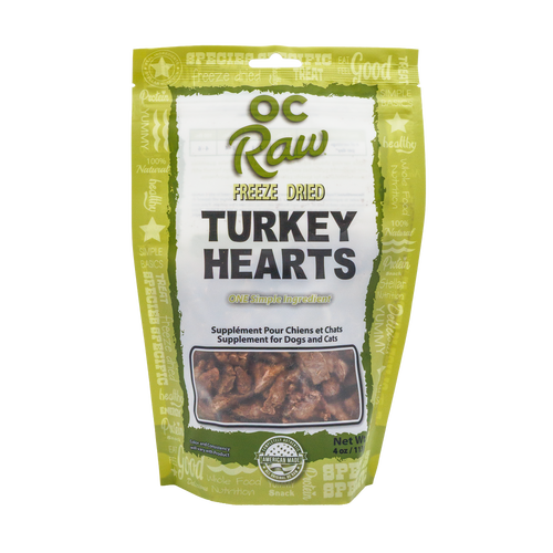 OC Raw Turkey Hearts ~ 4 oz Freeze Dried Dog Treat