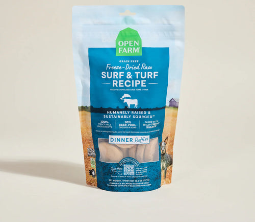 Open Farm Surf & Turf Freeze Dried Raw Patties for Dogs - 17.5oz