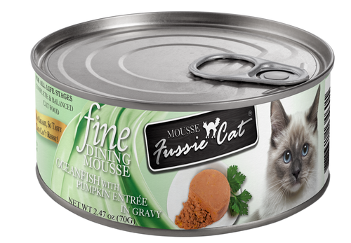 Fussie Cat Fine Dining Pate Ocean Fish with Pumpkin Entree in Gravy Cat Food