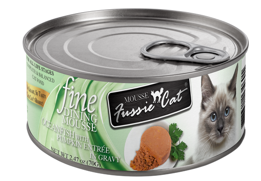 Fussie Cat Fine Dining Pate | Ocean Fish with Pumpkin Entree in Gravy Cat Food